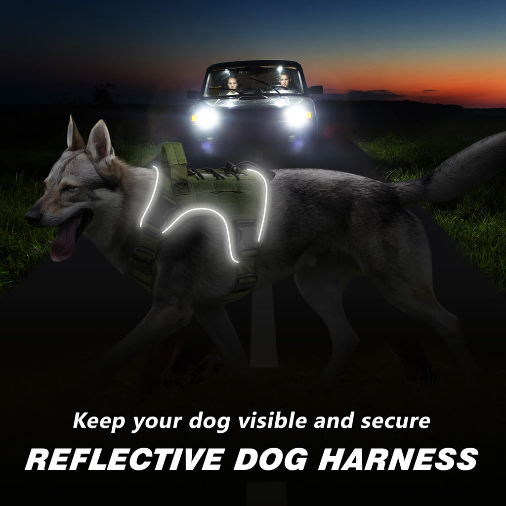GuardianGrip Tactical Dog Vest - Large, Reflective, Green -  by Handbags Specialist Headquarter | Available at Handbags Specialist Headquarter