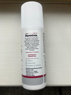 White cylindrical bottle of Penetrex cream with printed label detailing usage and ingredients. - Penetrex Cream Duo Pack - 2oz & 4oz Jars - 4 Ounce (Pack of 1) - Handbags Specialist Headquarter