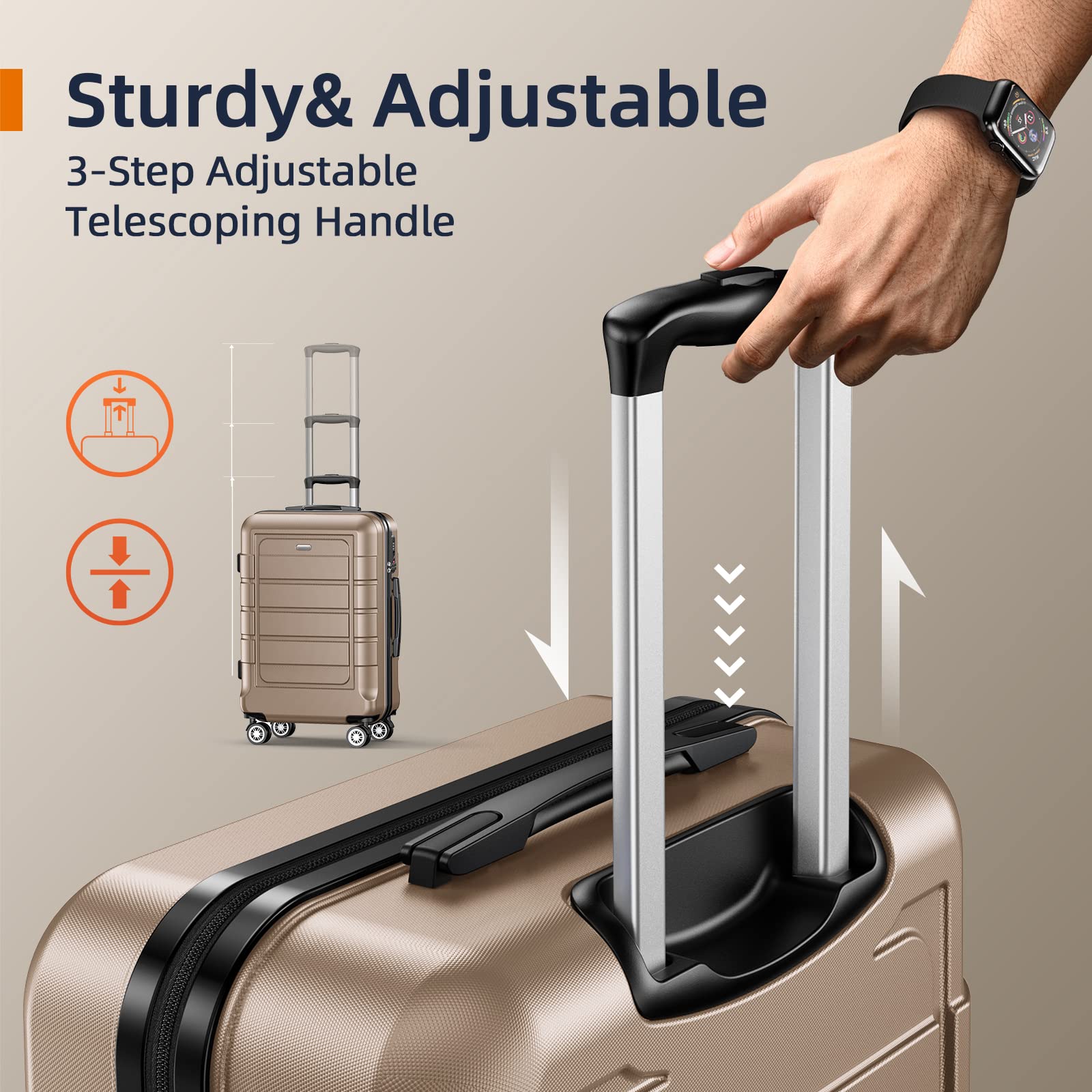 Expandable ShowKoo Suitcase - Durable & TSA Lock - Luggage Travel Bags by Handbags Specialist Headquarter | Available at Handbags Specialist Headquarter