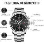 Golden Hour Elite Chrono Steel Men’s Quartz Watch