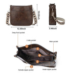 AUYOCO Chic Vegan Leather Crossbody Bag with Strap -  by Handbags Specialist Headquarter | Available at Handbags Specialist Headquarter