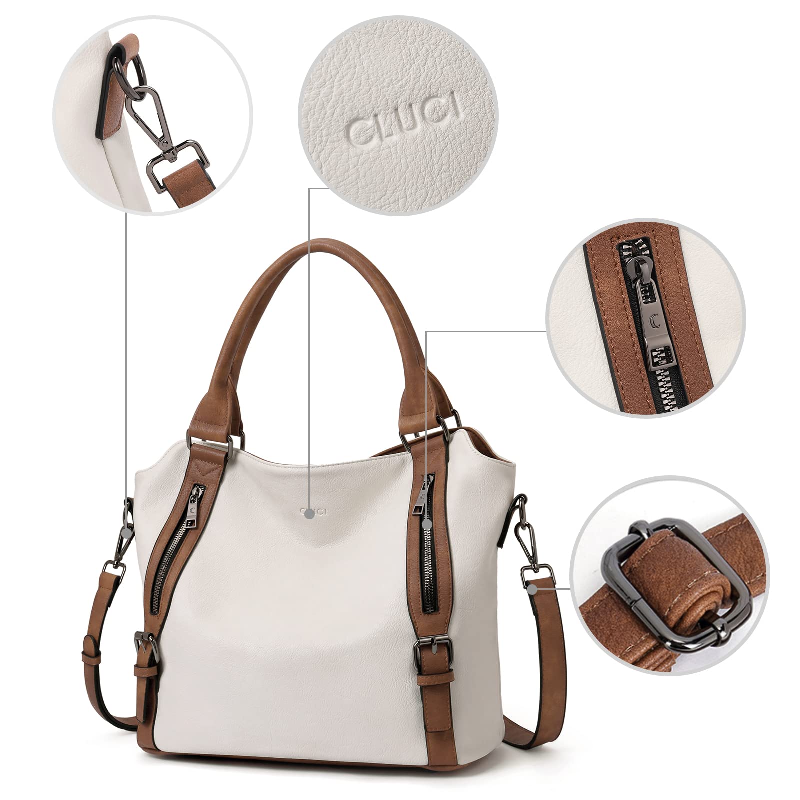 CLUCI Eco Luxe Vegan Leather Tote Bag - Bucket Bag by Handbags Specialist Headquarter | Available at Handbags Specialist Headquarter