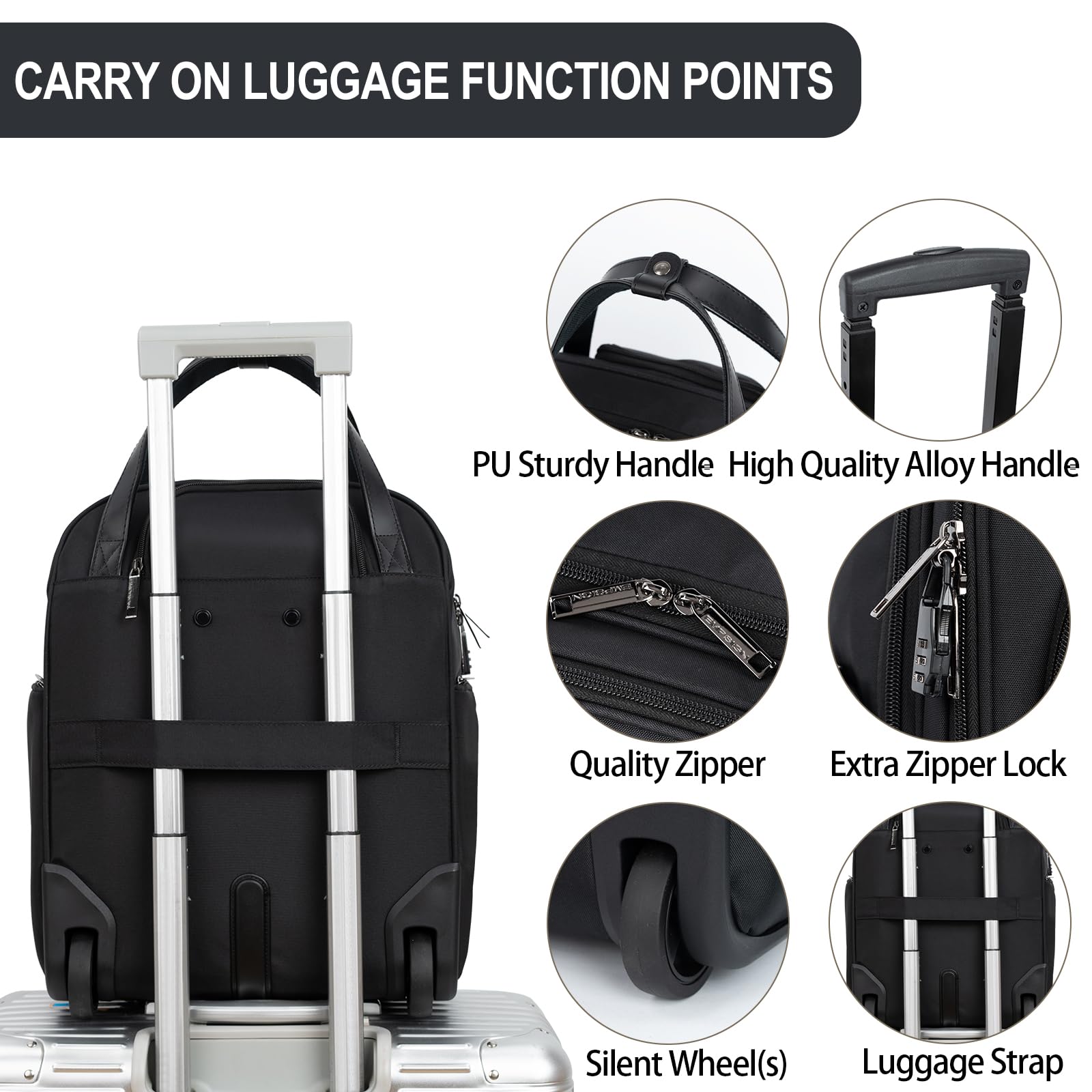 EMPSIGN 16 Wheeled Underseat Travel Bag -  by Handbags Specialist Headquarter | Available at Handbags Specialist Headquarter