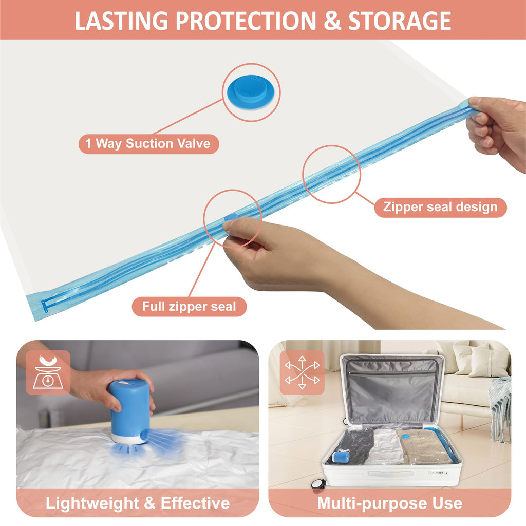 CozyVac Travel Bags with Pump - 6 Pack Space Savers -  by Handbags Specialist Headquarter | Available at Handbags Specialist Headquarter