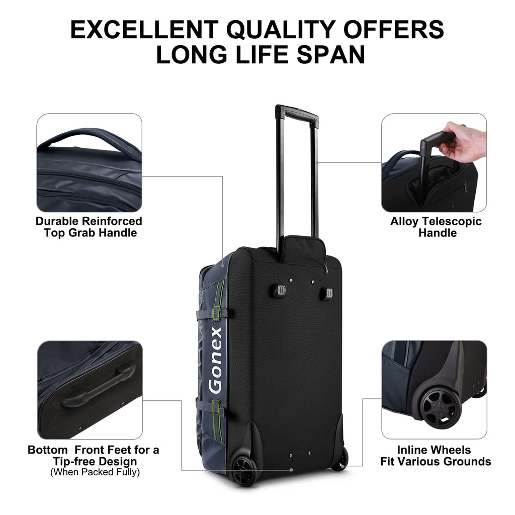 Gonex 70L Wheeled Duffle - Olive Green Travel Bag -  by Handbags Specialist Headquarter | Available at Handbags Specialist Headquarter