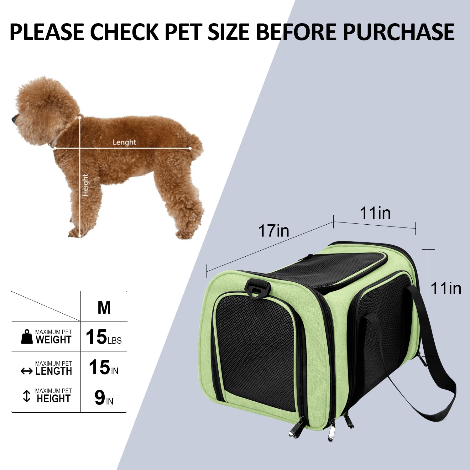 PawsVoyage: Grey TSA-Approved Pet Carrier (15lbs Max) -  by Handbags Specialist Headquarter | Available at Handbags Specialist Headquarter