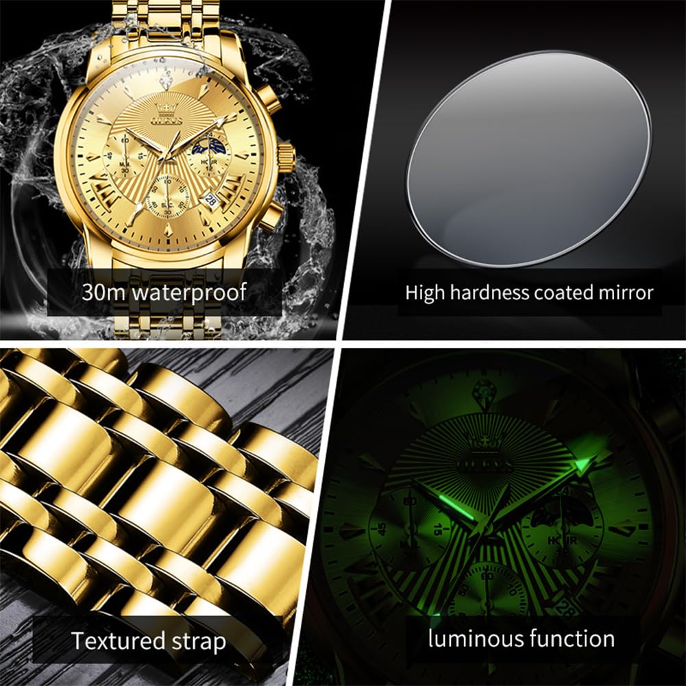 EclipseTime: Luminous Men's Luxury Chrono Watch