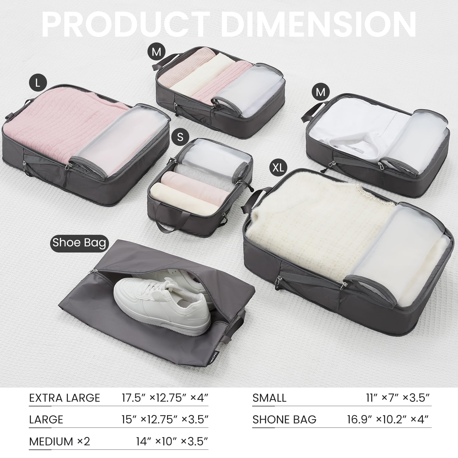 BAGAIL Travel Compression Cubes Set for Packing Ease -  by Handbags Specialist Headquarter | Available at Handbags Specialist Headquarter