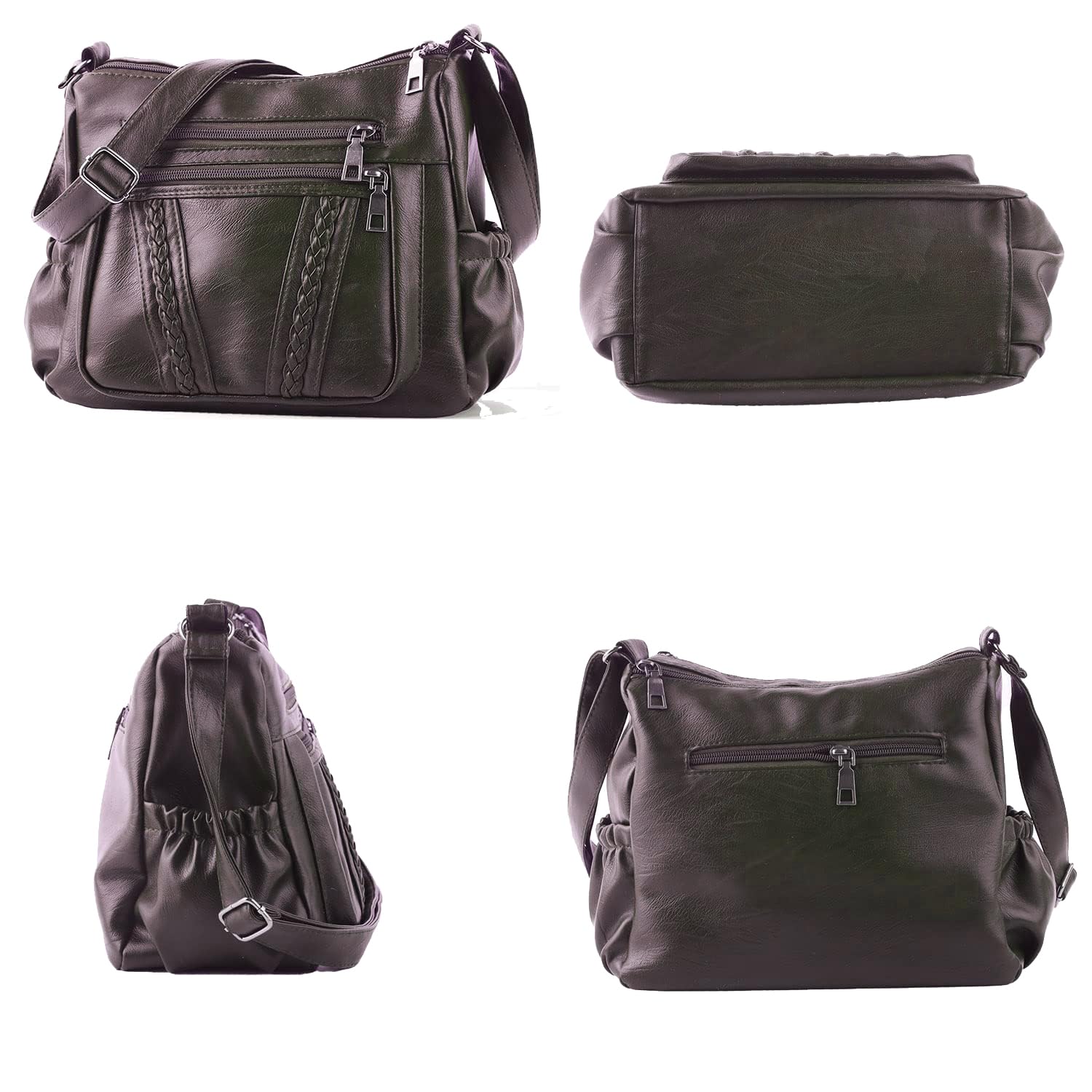 ELDA Chic Crossbody: Soft PU Leather Multi-Pocket Bag - Handbags by Handbags Specialist Headquarter | Available at Handbags Specialist Headquarter