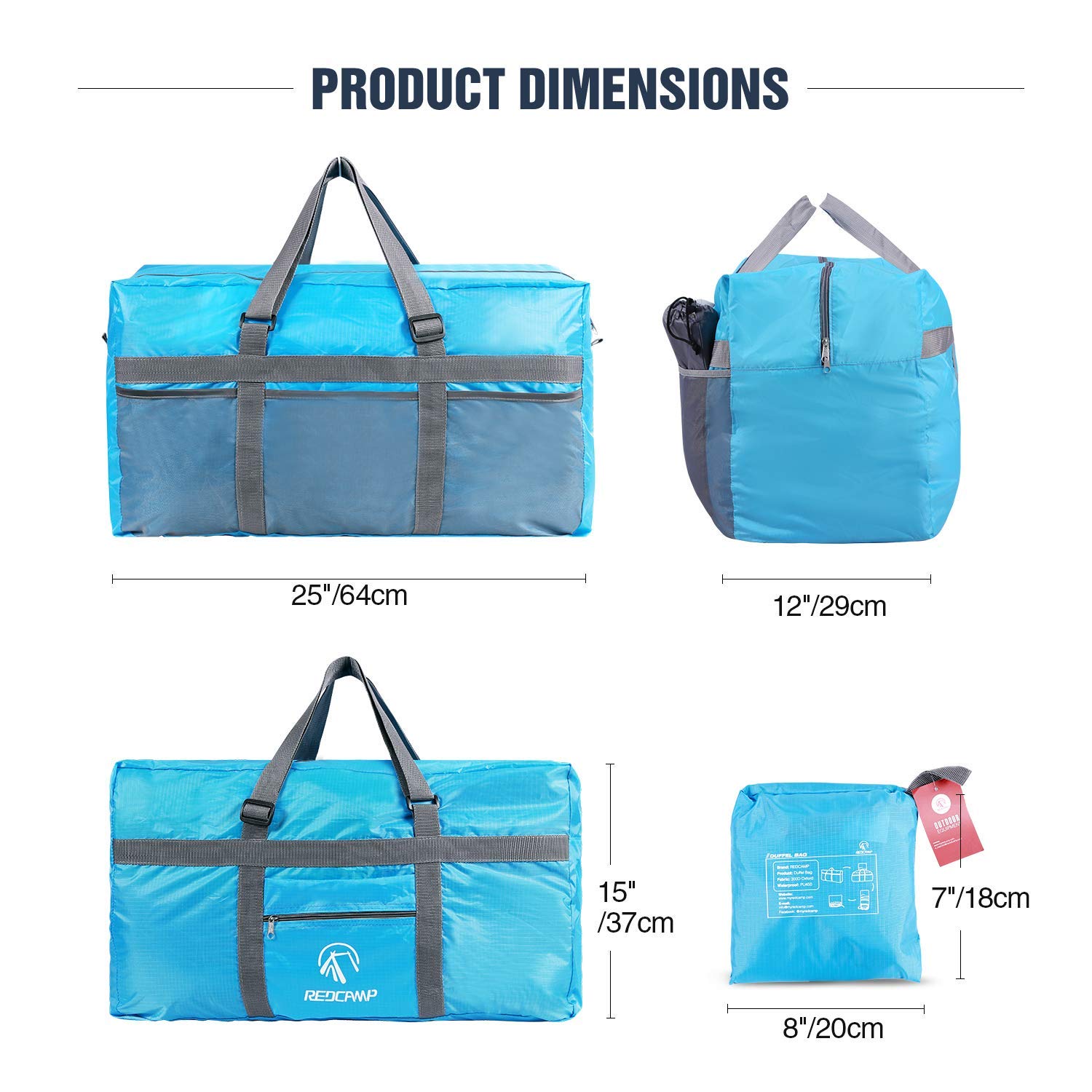 REDCAMP Foldable Waterproof Travel Sports Bag