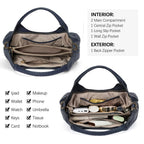 BOSTANTEN Leather Satchel Crossbody Handbag for Women