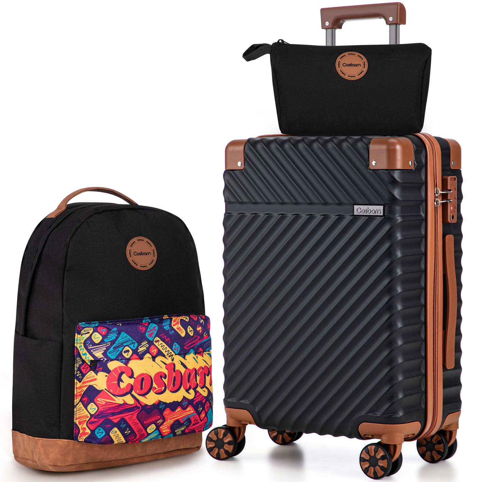Cosbarn 5-Piece Hardshell Luggage Set - Dark Blue