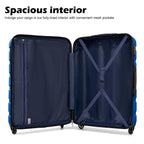 Coolife 3-Piece Hardshell Luggage Set - Navy