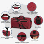 Foldable 65L Duffle Bag with Shoe Compartment