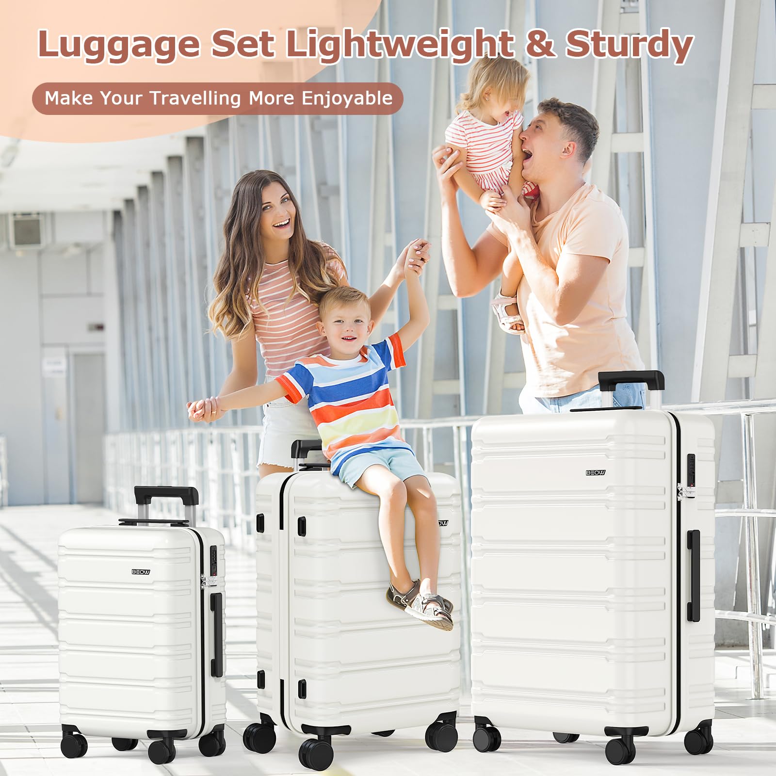 BEOW Spinner Luggage Set - Luggage Travel Bags by Handbags Specialist Headquarter | Available at Handbags Specialist Headquarter