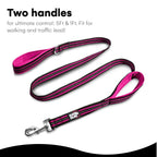 RhinoGrip Aqua: Double Handle Reflective Dog Leash -  by Handbags Specialist Headquarter | Available at Handbags Specialist Headquarter