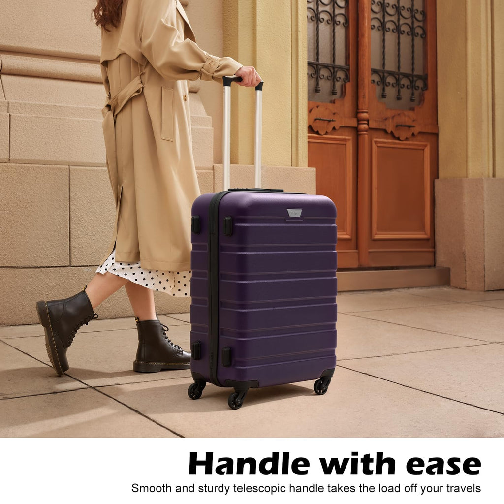 Coolife 3-Piece Hardshell Luggage Set - Navy