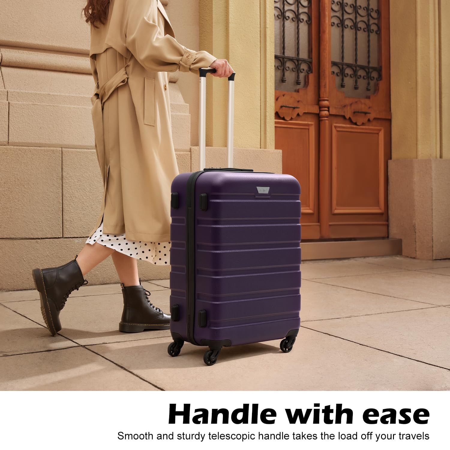Coolife 3-Piece Hardshell Luggage Set - Navy
