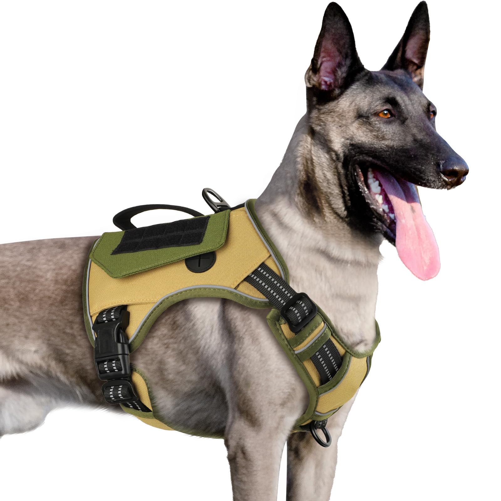 GuardianGrip Tactical Dog Vest - Large, Reflective, Green -  by Handbags Specialist Headquarter | Available at Handbags Specialist Headquarter