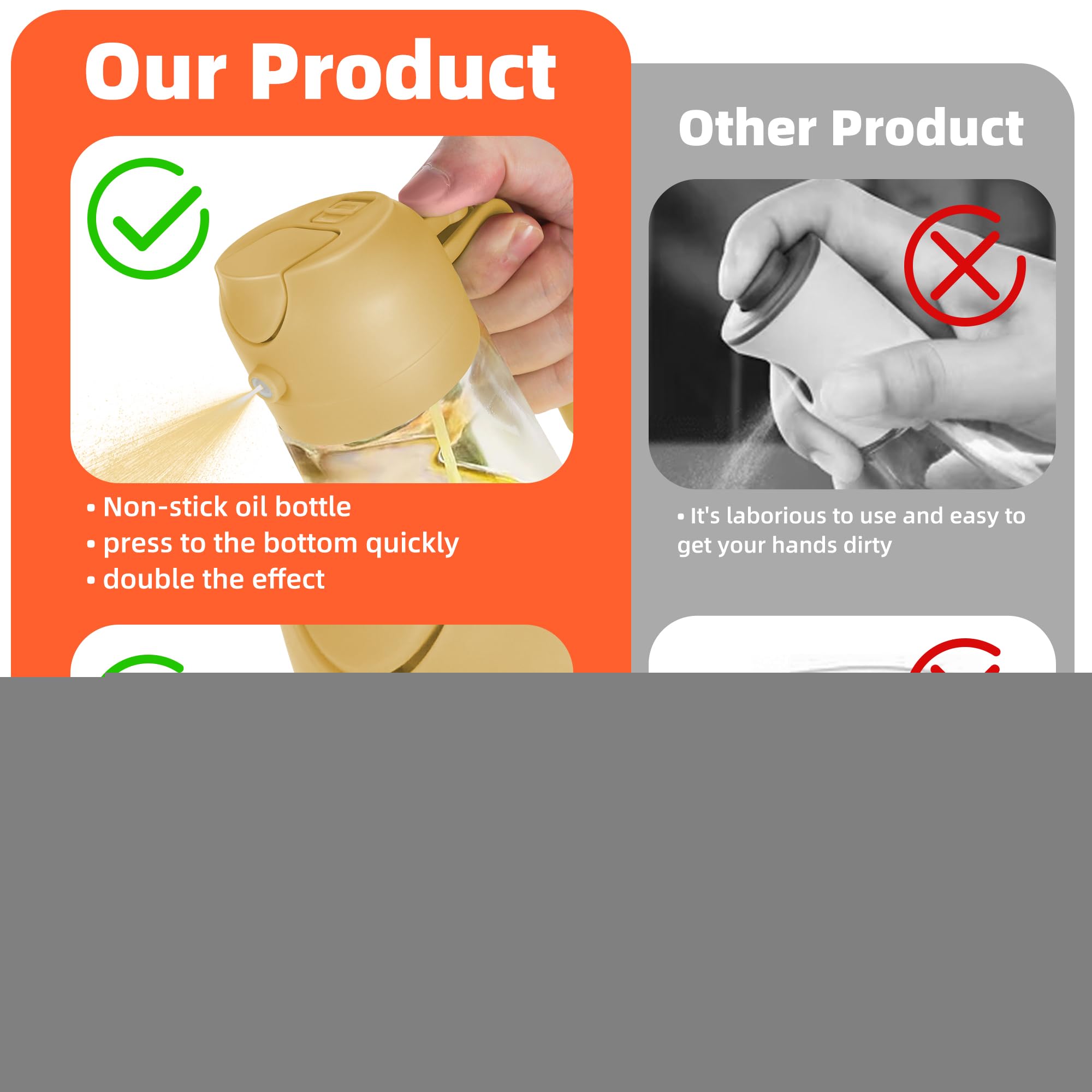 SprayMaster Duo: 16oz Olive Oil Dispenser - Black -  by Handbags Specialist Headquarter | Available at Handbags Specialist Headquarter