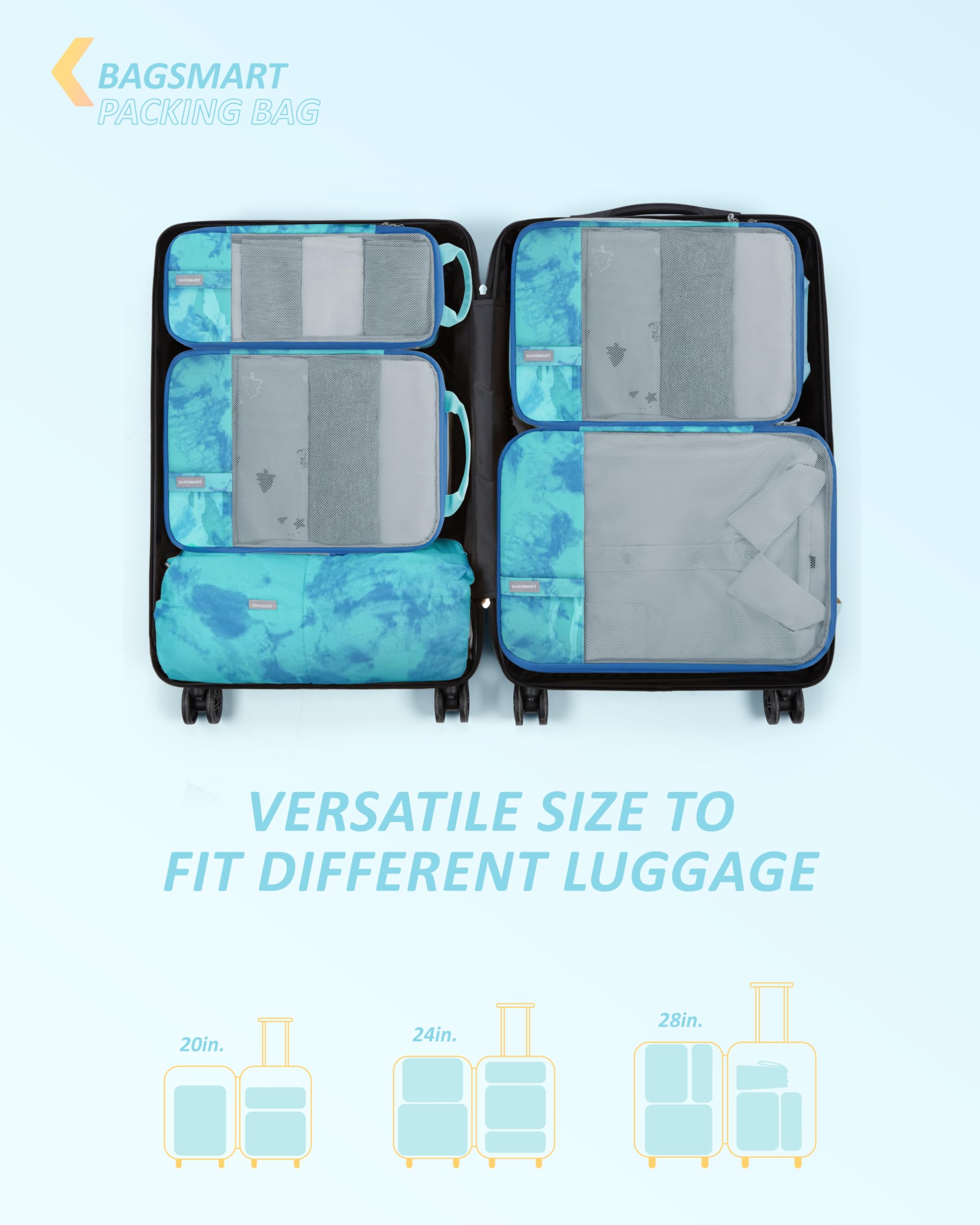PackPro 6 Set Compression Cubes for Travel - Luggage Travel Bags by Handbags Specialist Headquarter | Available at Handbags Specialist Headquarter