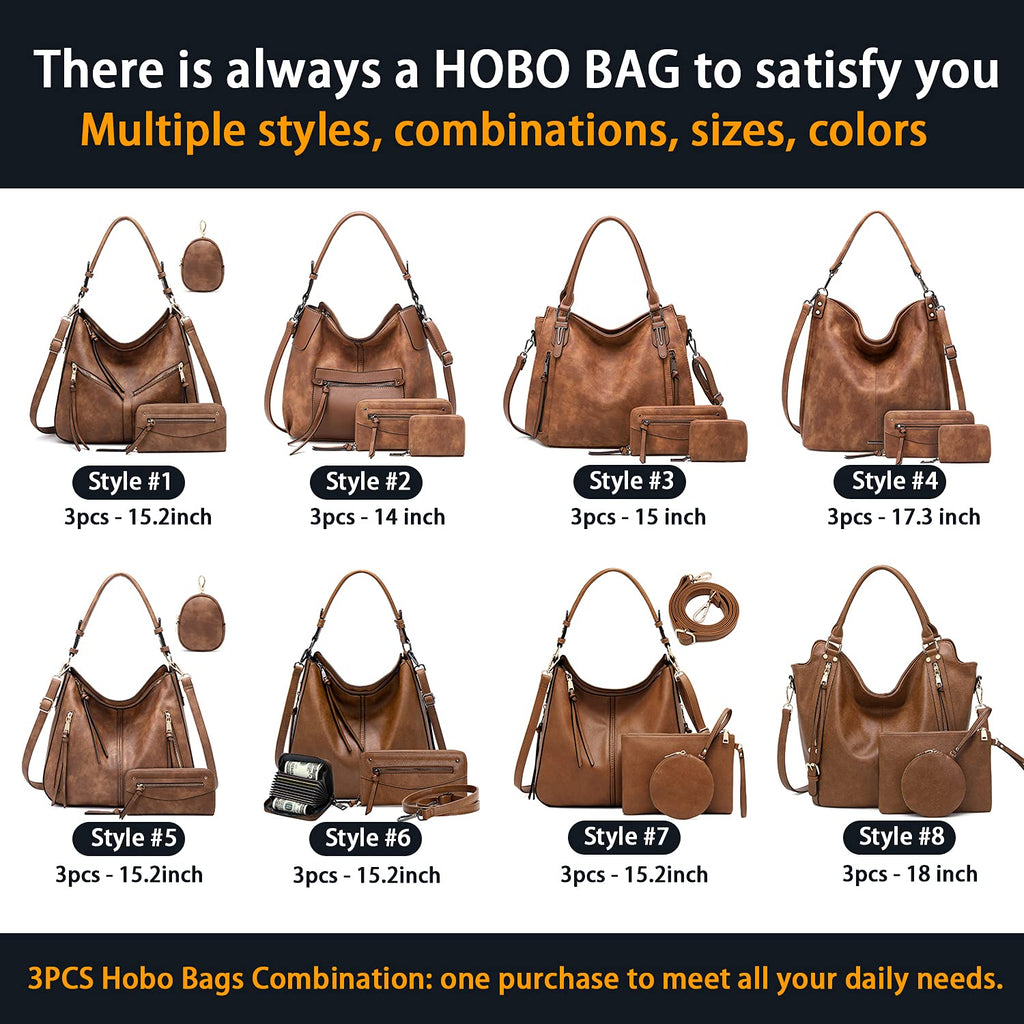 Lapsting Boho Faux Leather Hobo Shoulder Bag