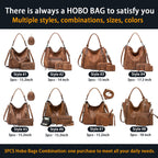 Lapsting Boho Faux Leather Hobo Shoulder Bag