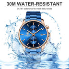 Golden Hour Elite Chrono Steel Men’s Quartz Watch