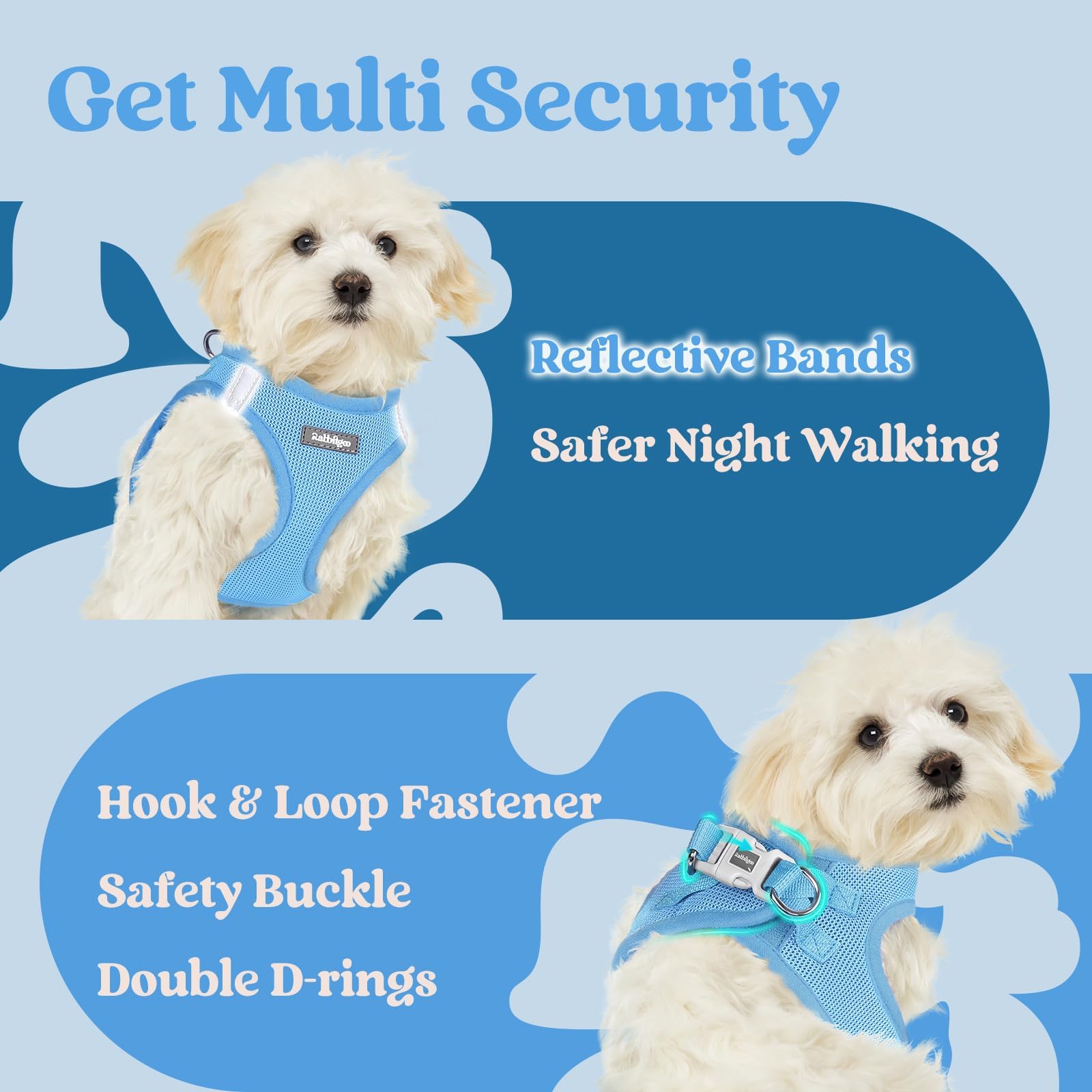 BunnyStep: Reflective Mesh Harness for Small Dogs -  by Handbags Specialist Headquarter | Available at Handbags Specialist Headquarter