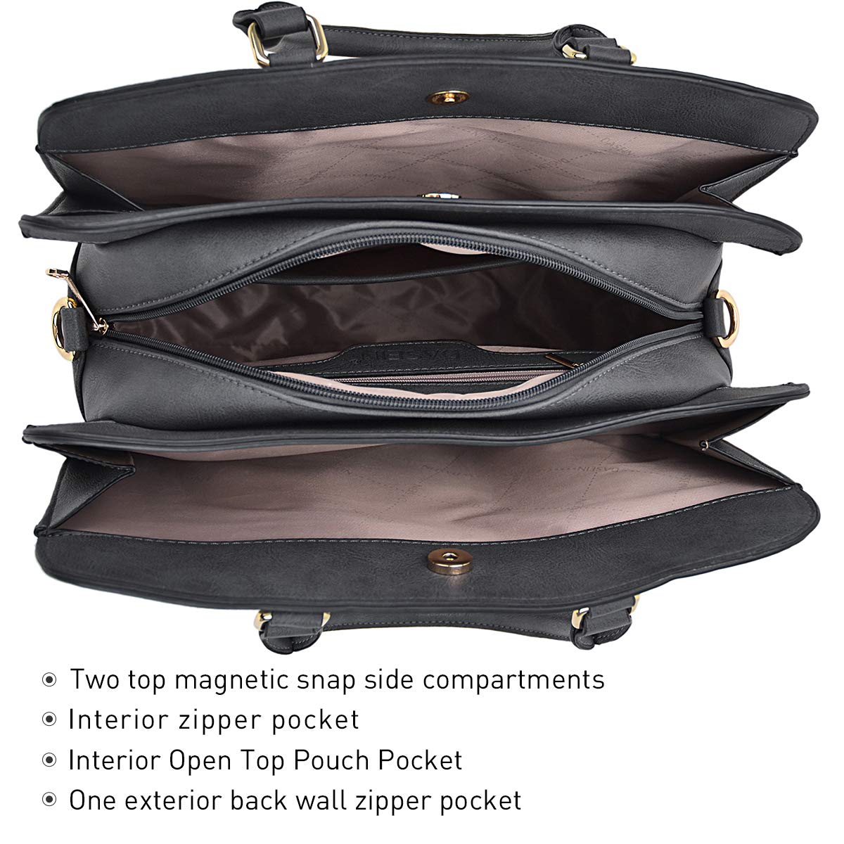 Women’s 2pc Tote & Wallet Handbag Set with 3 Compartments