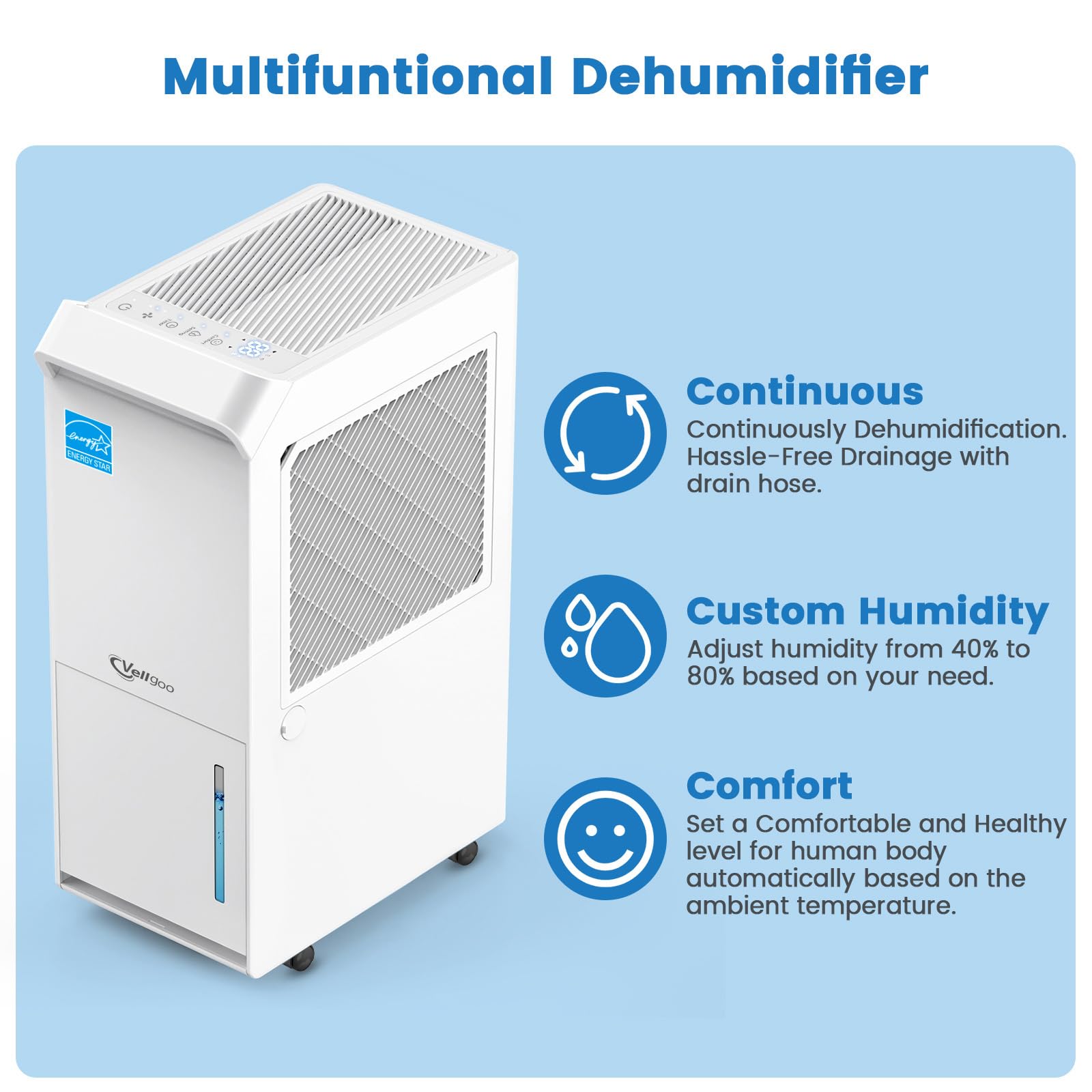 Vellgoo Energy Star Dehumidifier - Decor by Handbags Specialist Headquarter | Available at Handbags Specialist Headquarter