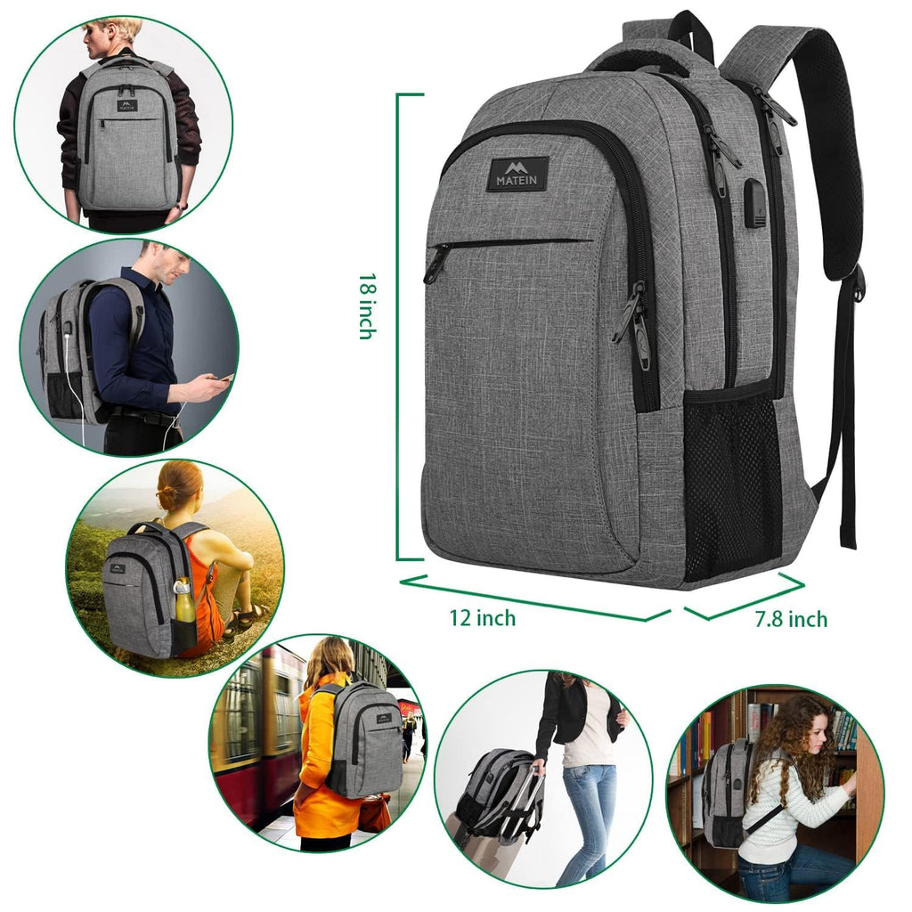 MATEIN SleekGuard Laptop Backpack with USB Port - Backpack Bags by Handbags Specialist Headquarter | Available at Handbags Specialist Headquarter
