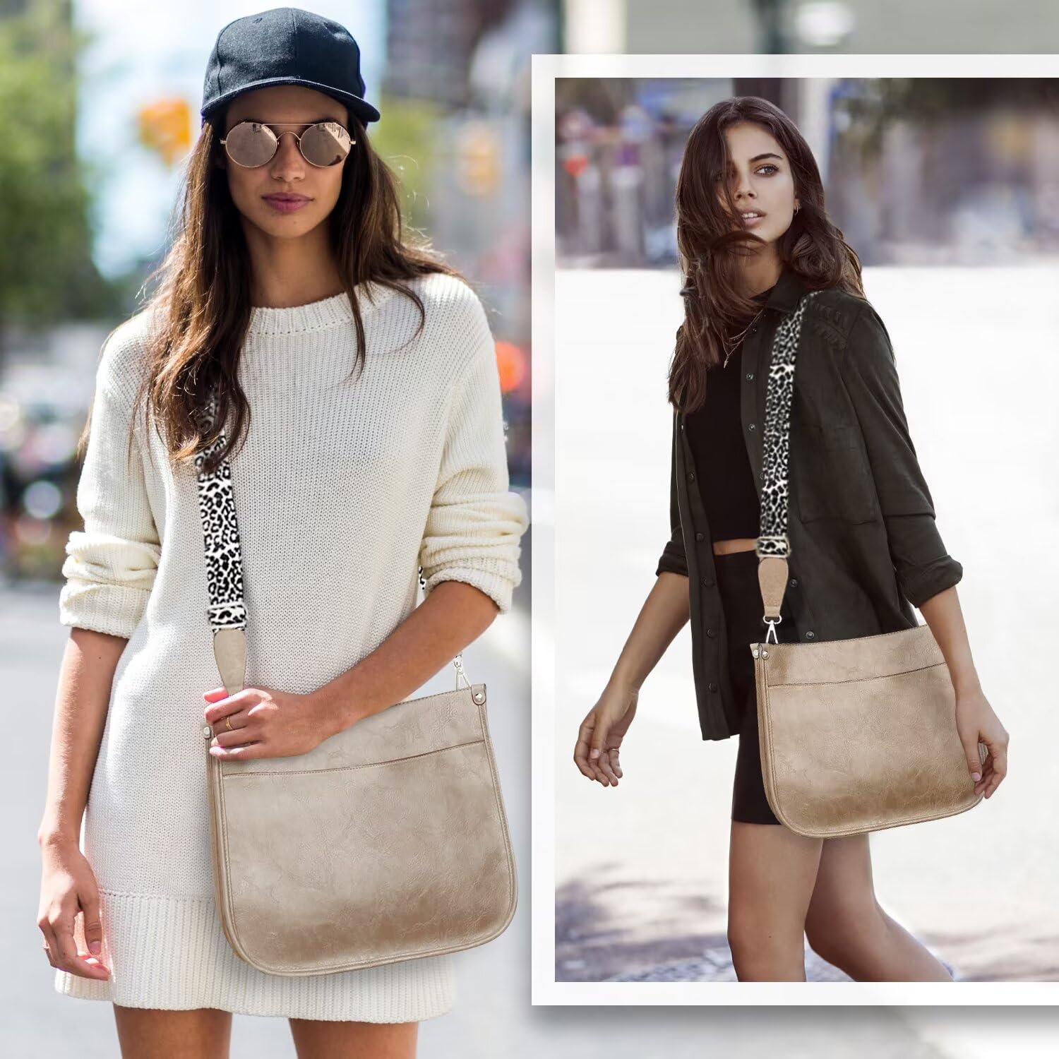 AUYOCO Chic Vegan Leather Crossbody Bag with Strap -  by Handbags Specialist Headquarter | Available at Handbags Specialist Headquarter