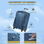 LARVENDER Expandable 5-Piece Spinner Luggage Set -  by Handbags Specialist Headquarter | Available at Handbags Specialist Headquarter