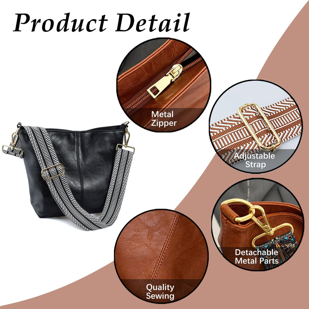 ChicHobo Vegan Leather Crossbody Bag with Strap -  by Handbags Specialist Headquarter | Available at Handbags Specialist Headquarter