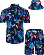 TUNEVUSE Men's Hawaiian Shirt & Shorts Set
