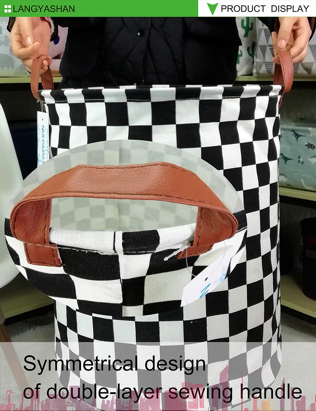 Collapsible Canvas Hamper by LANGYASHAN - Laundry Baskets by Handbags Specialist Headquarter | Available at Handbags Specialist Headquarter