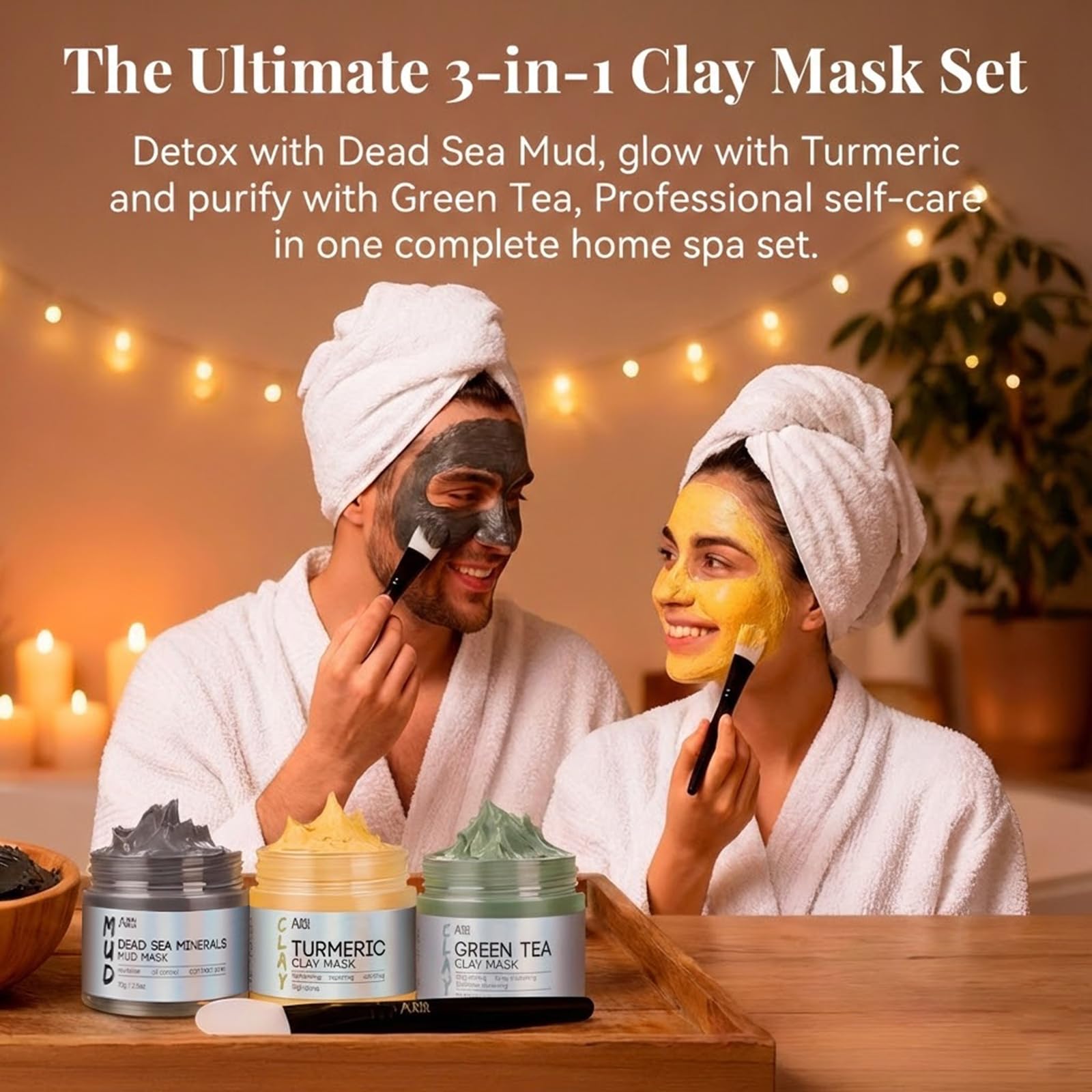 ANAI RUI 3 Pack Clay Mask Set for Smoothing & Glow