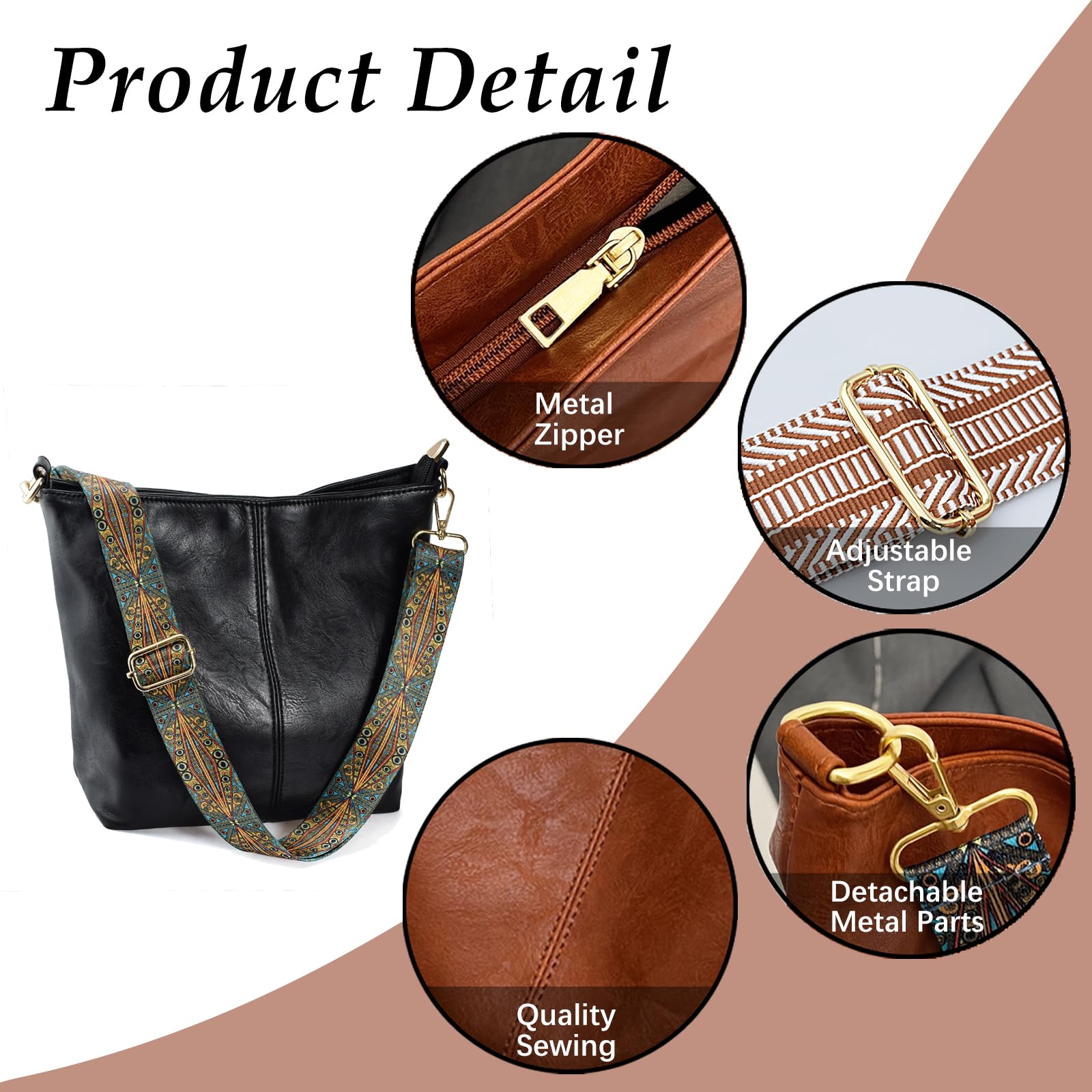 ChicHobo Vegan Leather Crossbody Bag with Strap -  by Handbags Specialist Headquarter | Available at Handbags Specialist Headquarter