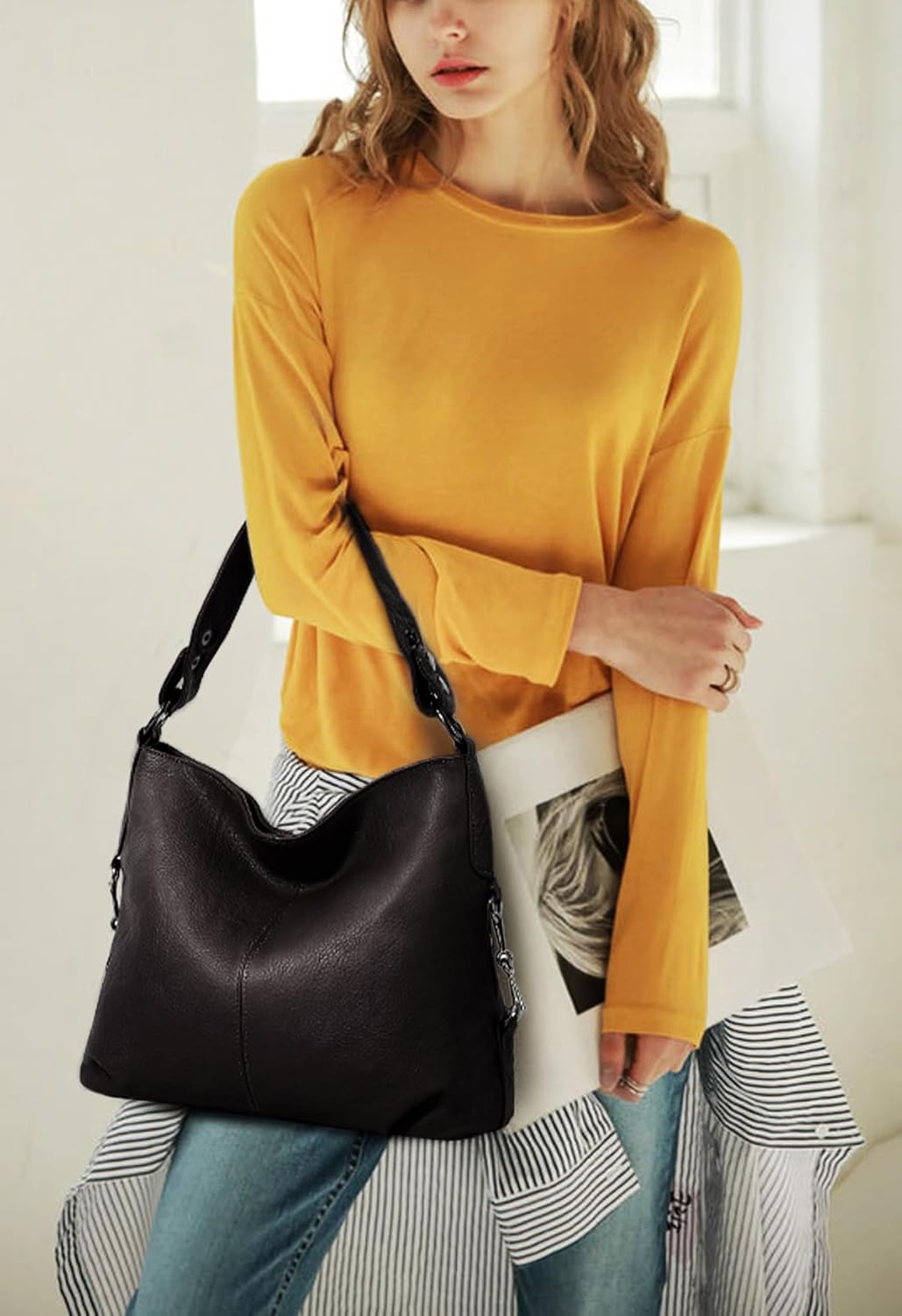 YALUXE Chic Leather Hobo & Crossbody Bags - Shoulder Bags by Handbags Specialist Headquarter | Available at Handbags Specialist Headquarter