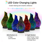 SereneMist Glass: 120ml 7-Color Aromatherapy Diffuser