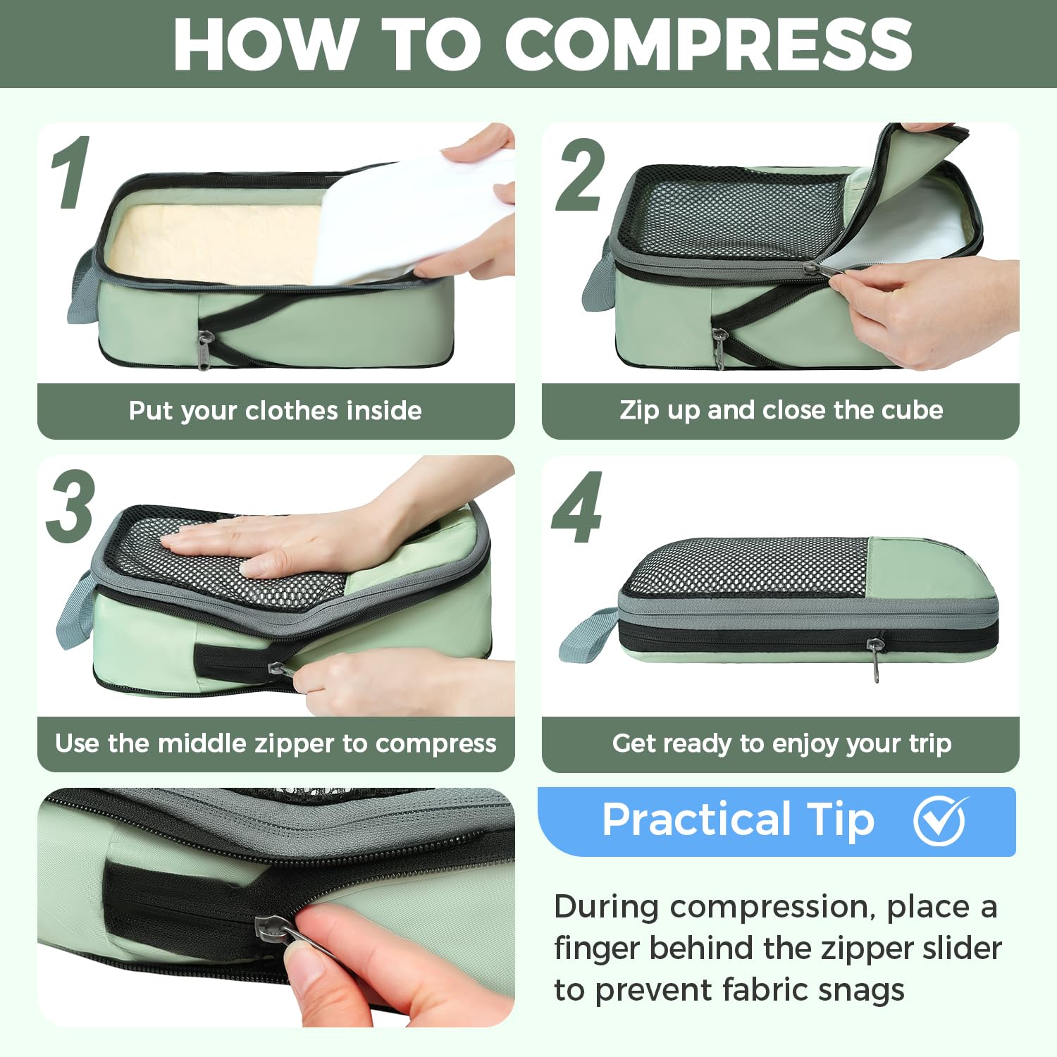 BAGAIL Expandable Travel Compression Cubes Set -  by Handbags Specialist Headquarter | Available at Handbags Specialist Headquarter