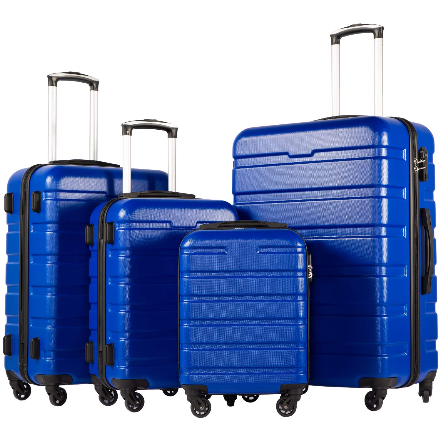 Coolife 3-Piece Hardshell Luggage Set - Navy