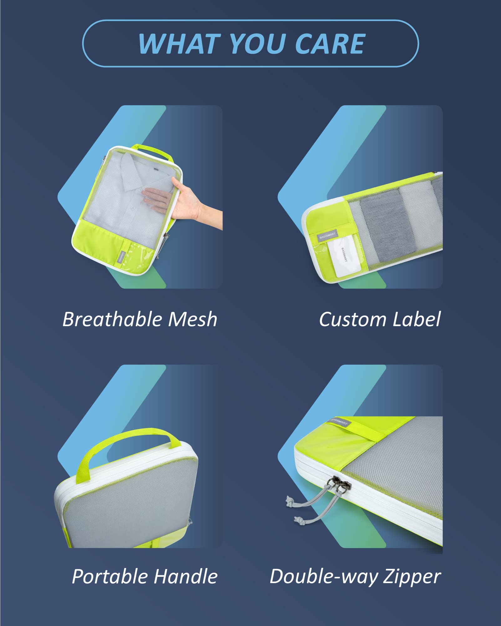 PackPro 6 Set Compression Cubes for Travel - Luggage Travel Bags by Handbags Specialist Headquarter | Available at Handbags Specialist Headquarter