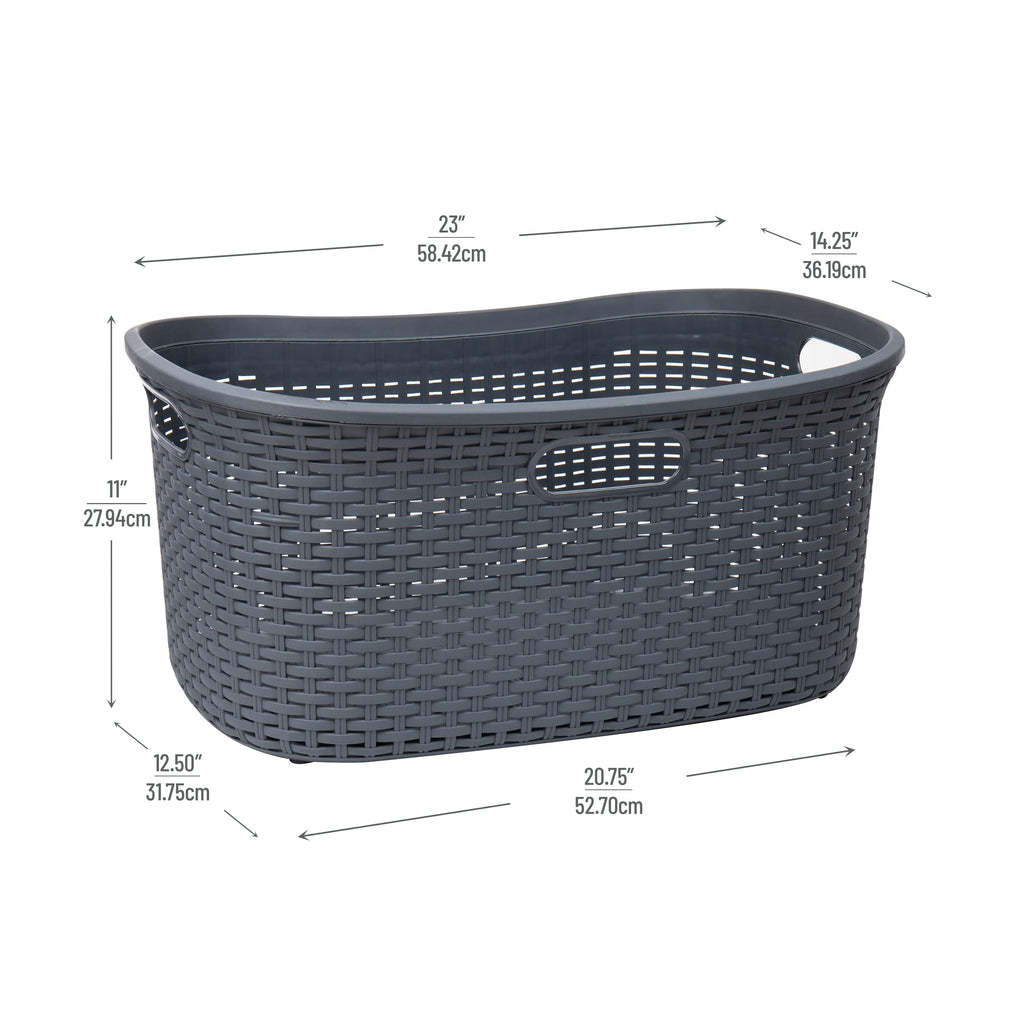 Ivory Wicker Mind Reader 40L Laundry Basket - Laundry Baskets by Handbags Specialist Headquarter | Available at Handbags Specialist Headquarter