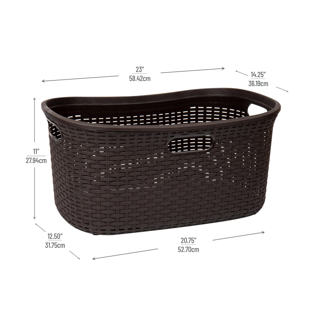 Ivory Wicker Mind Reader 40L Laundry Basket - Laundry Baskets by Handbags Specialist Headquarter | Available at Handbags Specialist Headquarter