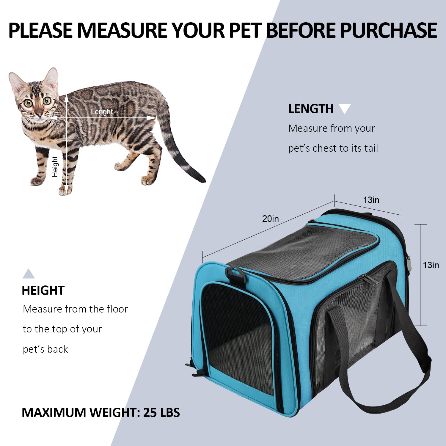 PawsVoyage: Grey TSA-Approved Pet Carrier (15lbs Max) -  by Handbags Specialist Headquarter | Available at Handbags Specialist Headquarter