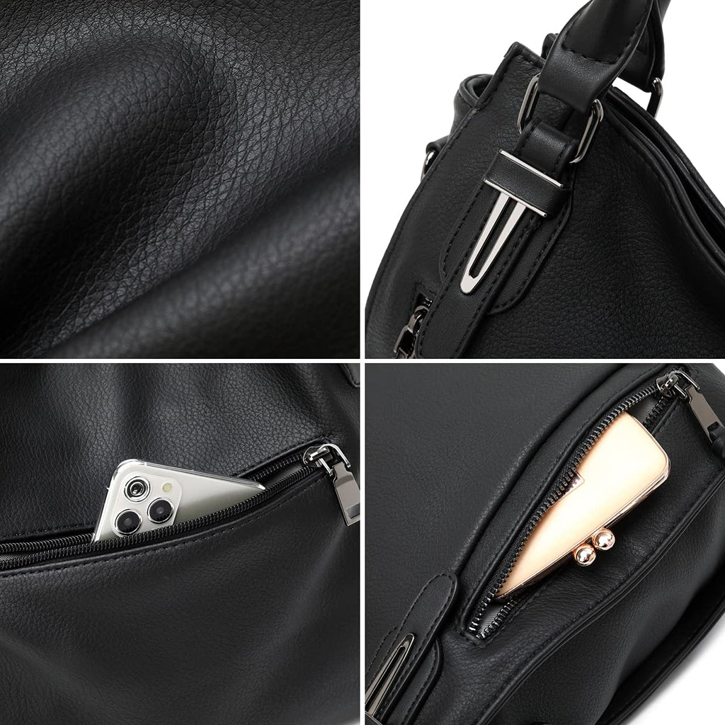 Lapsting Boho Faux Leather Hobo Shoulder Bag