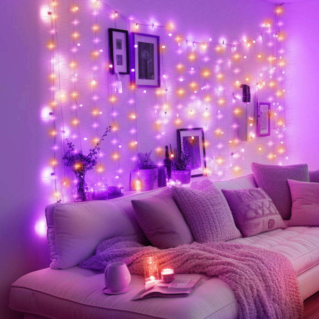 Minetom 300 LED Dimmable Fairy Curtain Lights - Decor by Handbags Specialist Headquarter | Available at Handbags Specialist Headquarter