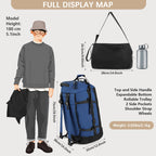 AquaRoll 29 Quilted Wheeled Duffle Backpack -  by Handbags Specialist Headquarter | Available at Handbags Specialist Headquarter